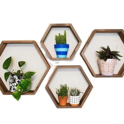 Estantes hexagonales de madera La combinación perfecta de función y estilo para su cocina