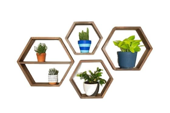 Estantes hexagonales de madera La combinación perfecta de función y estilo para su cocina