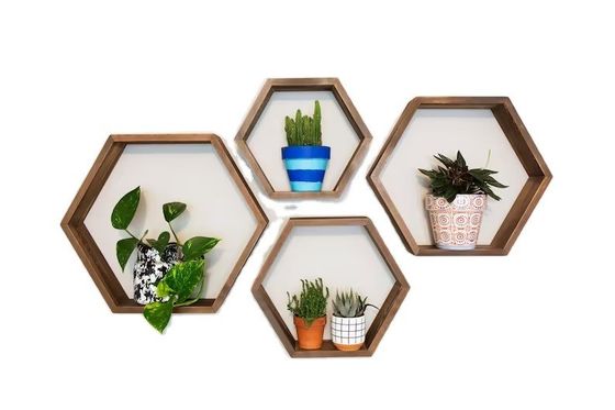 Estantes hexagonales de madera La combinación perfecta de función y estilo para su cocina