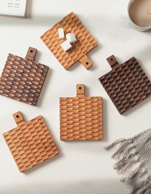 Madera sólida creativa de aislamiento de alfombra para la madera de cerezo anti-escaldado soporte de taza de café