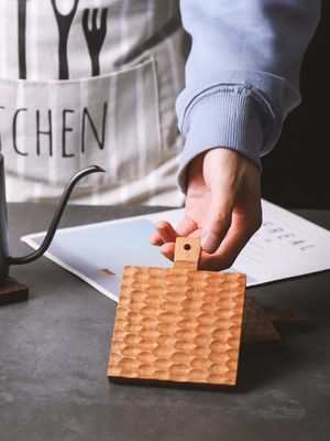 Madera sólida creativa de aislamiento de alfombra para la madera de cerezo anti-escaldado soporte de taza de café