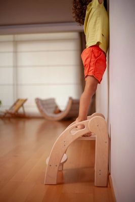 Logotipo personalizado taburete de paso de madera para niños taburete plegable para niños pequeños diseño Montessori