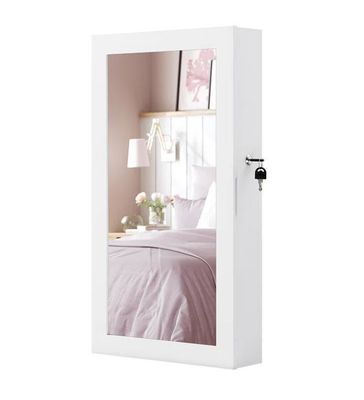 Servicio personalizado Armario de joyas blancas con 6 cajones y estructura de madera sólida