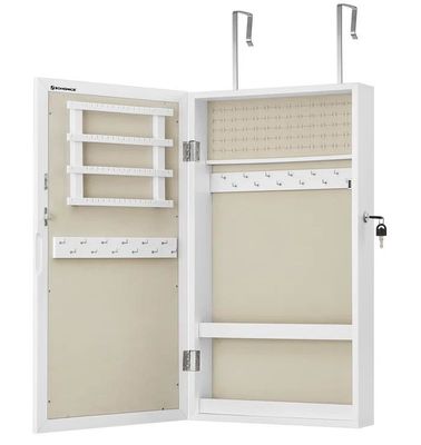 Servicio personalizado Armario de joyas blancas con 6 cajones y estructura de madera sólida