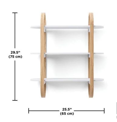Estantes colgantes flotantes blancos naturales para decoración de paredes en exhibición de comedores