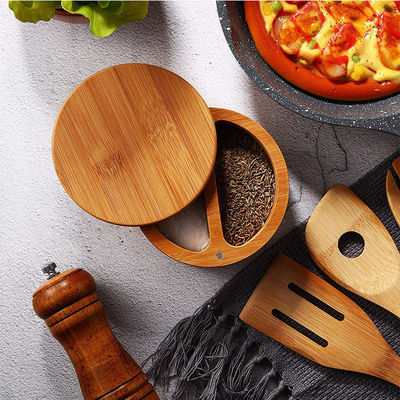 Tamaño personalizado tapa de madera contenedor de azúcar para té caja de almacenamiento de alimentos jar especias jar conjunto