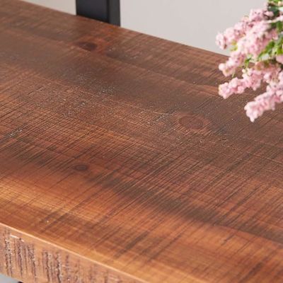 Rectángulo 4 Nivel 4 Estante natural rústico sólido Estante de libros de madera real Estante de libros de metal Muebles de sala de estar