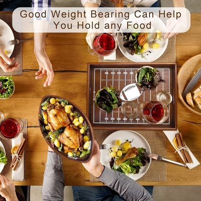 Fútbol Fiesta de cumpleaños Platos de madera Platos ovalados en forma de madera para el hogar Hotel Restaurante