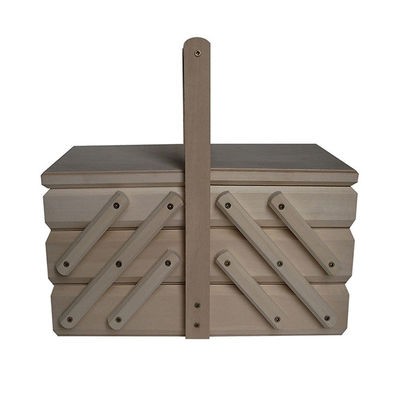Caja de equipo de costura Almacenamiento de color natural De madera hecha a mano Ajustable 5 días Pino personalizado