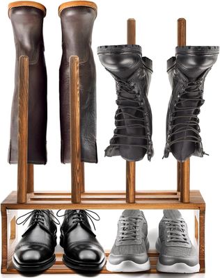 Color del organizador del portabotas de madera rústica Como su solicitud para el almacenaje de zapatos de entrada