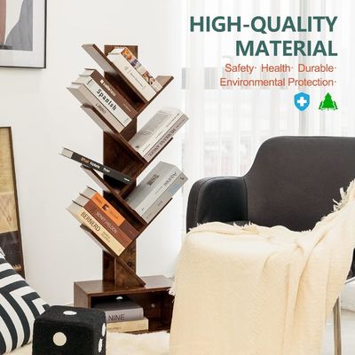 6 estanterías hechas a mano Retro piso librería de pie Estante de libros de madera alto Estante de almacenamiento de libros Estantes organizadores