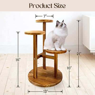 Logotipo personalizado Estante de plantas de madera para plantas de jardín de madera de pino en interiores y estante de niveles