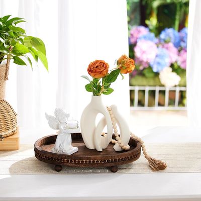 Diseños personalizados bandeja decorativa de madera para cocina y mesa de comedor en estilo rústico