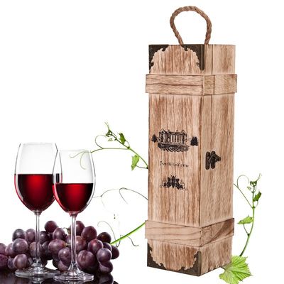 Caja de vino tinto de calidad de stock Envases de madera Impresión Tratamiento de otros Rectángulos/Cuadrados/Rondos