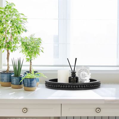 bandeja decorativa de madera para mesa de café y centro de la granja