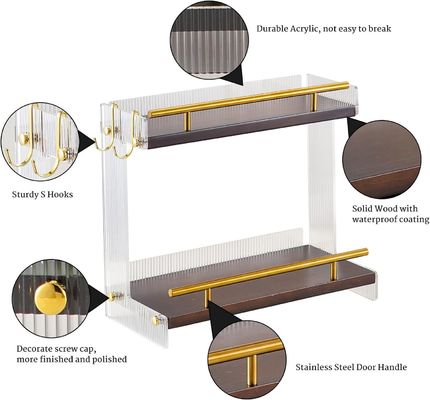 Organizador de escritorio de baño de madera para cosméticos y cuidado de la piel