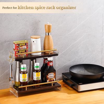 Organizador de escritorio de baño de madera para cosméticos y cuidado de la piel