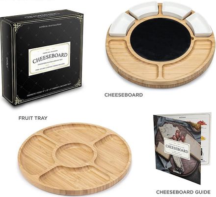 Rectángulo de queso de bambú plato y cuchillo para compradores comerciales Tiendas de regalos