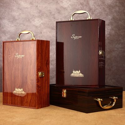 Juguete industrial de bambú botella de vino única estuche de regalo de madera con 4 herramientas esenciales