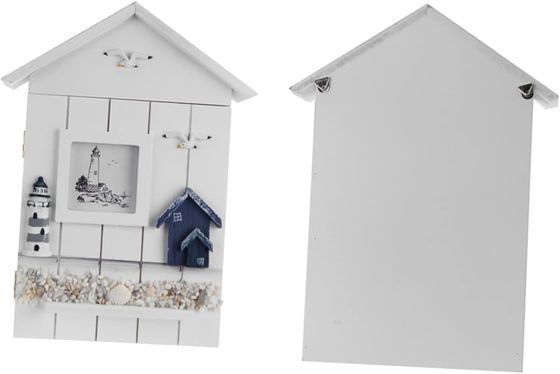 PANEL de estilo de madera estilo mediterráneo forma de la casa porta llaves de joyería para la pared de entrada