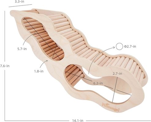 Muestra Casa de hámster de madera gratuita con escalera de escalada y túnel de miradas secreto