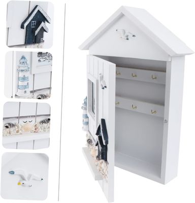 PANEL de estilo de madera estilo mediterráneo forma de la casa porta llaves de joyería para la pared de entrada