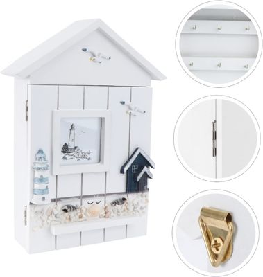 PANEL de estilo de madera estilo mediterráneo forma de la casa porta llaves de joyería para la pared de entrada