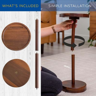 Tabla de café específica Tabla de bebida de madera moderna con montaje telefónico y tamaño redondo pequeño