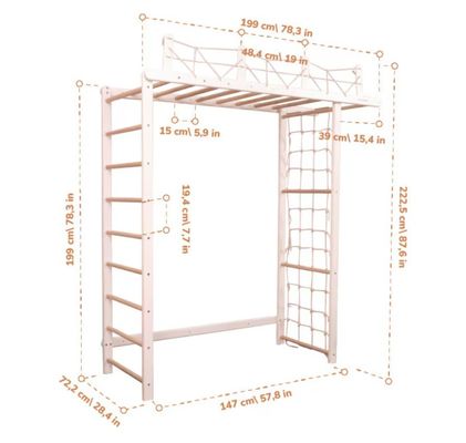 Gimnasio infantil de selva personalizable con accesorio de cuerda opcional y móvil de guardería
