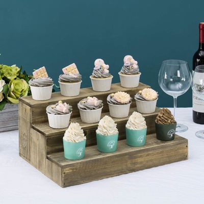 Orden de OEM aceptable de madera postre Stand Cupcake Riser Display para ocasiones especiales