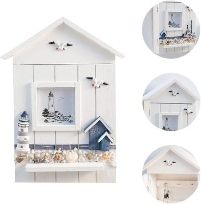 Montador de pared náutica de madera colgante decorativo portador de llaves hecho a mano para edificios de oficinas