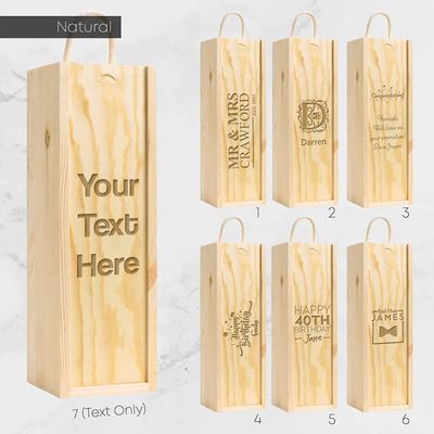 Tipo de madera MDF de lujo pintura de vino rojo horneado caja de regalo de madera con asas y tapa de acrílico