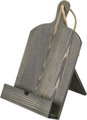 Porta libros de recetas de madera rústica ajustable y plegable para el almacenamiento de la cocina