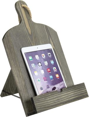 Porta libros de recetas de madera rústica ajustable y plegable para el almacenamiento de la cocina