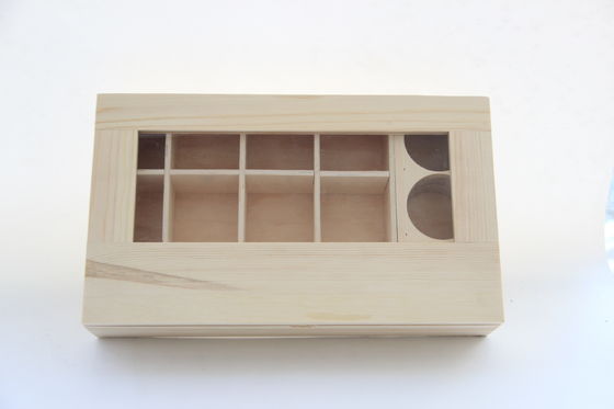 Caja en forma de libro de madera de color de pino simple y elegante para embalaje de logotipo personalizado