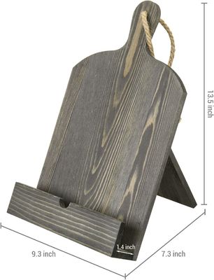 Porta libros de recetas de madera rústica ajustable y plegable para el almacenamiento de la cocina