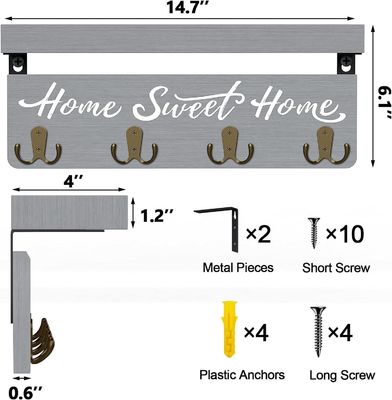 Forma personalizada Portador de llaves de madera montado en la pared colgador de llaves organizar su colección de llaves