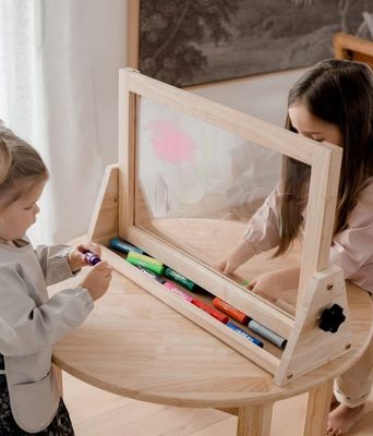 Costo de la muestra e impresión 4 en 1 caballete de mesa de madera para resultados de muestra profesionales