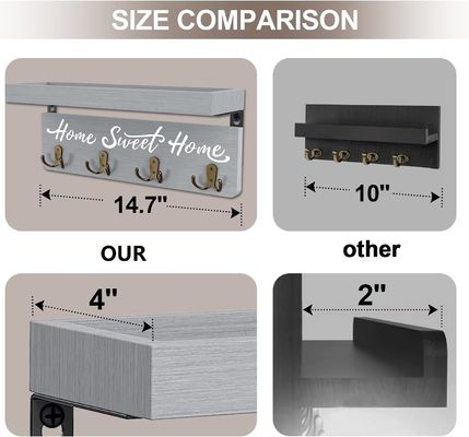 Forma personalizada Portador de llaves de madera montado en la pared colgador de llaves organizar su colección de llaves