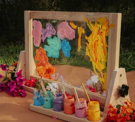 Costo de la muestra e impresión 4 en 1 caballete de mesa de madera para resultados de muestra profesionales