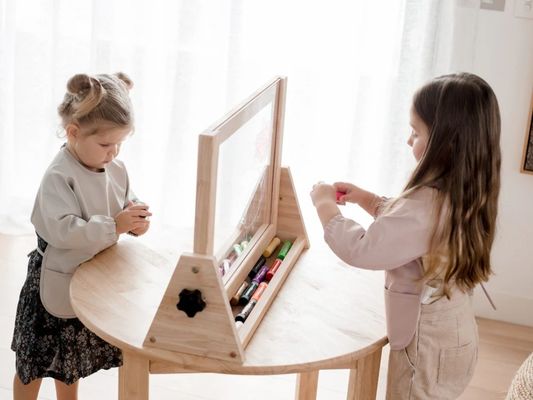 Costo de la muestra e impresión 4 en 1 caballete de mesa de madera para resultados de muestra profesionales