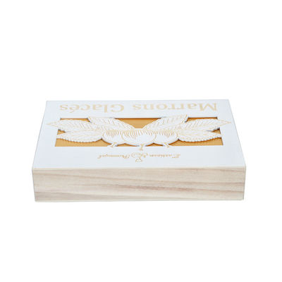 Candela epoxi acrílica vacía de lujo caja de almacenamiento de madera logotipo personalizado grande para el arte 24 x 19 x 7,5 cm