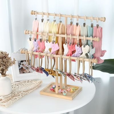 Decoración de estantería de pared de madera 3 capas de cabeza para bebés