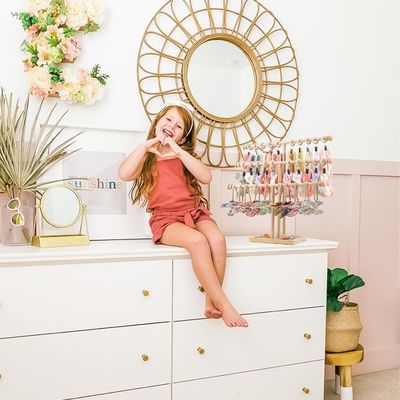 Decoración de estantería de pared de madera 3 capas de cabeza para bebés