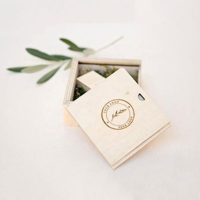 Cajas de regalo de caja de madera personalizadas con tapa corredera y manejo de impresión de estampado