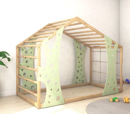 Montessori Gimnasio Cama Jungla Gimnasio Cama de niño Cama de interior Playhouse Plataforma Cama A su pedido Envasado de correo Y