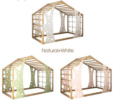Montessori Gimnasio Cama Jungla Gimnasio Cama de niño Cama de interior Playhouse Plataforma Cama A su pedido Envasado de correo Y