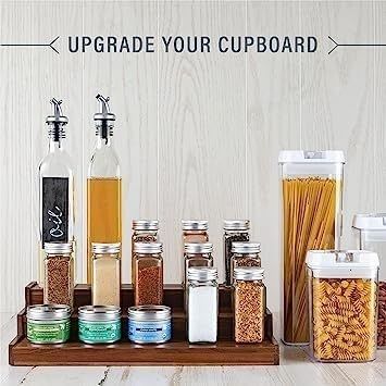 BAMBOO 3-Tier estantería resistente al agua sin resbalones organizador de rack de especias de madera para diseño de cocina