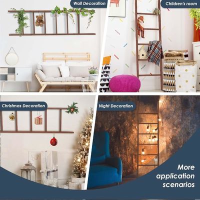 Escalera de madera para el hogar Escalera de mantas decorativas para el almacenamiento del baño