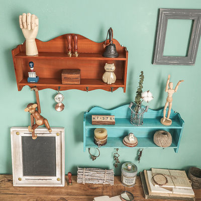 Diseño personalizado para portaclaves de estantería de madera y organizador de correo de entrada para montaje en pared